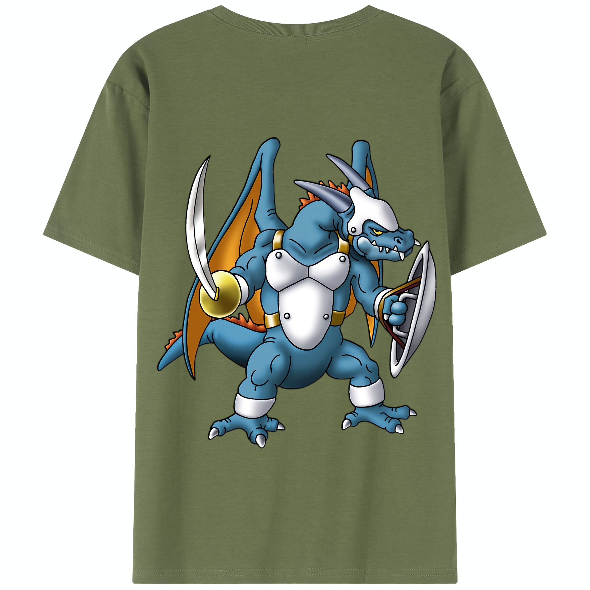 （画像用） ドラゴンクエスト Doragon Kuesuto Dragon Quest 綿100％半袖Tシャツ（背面プリント）